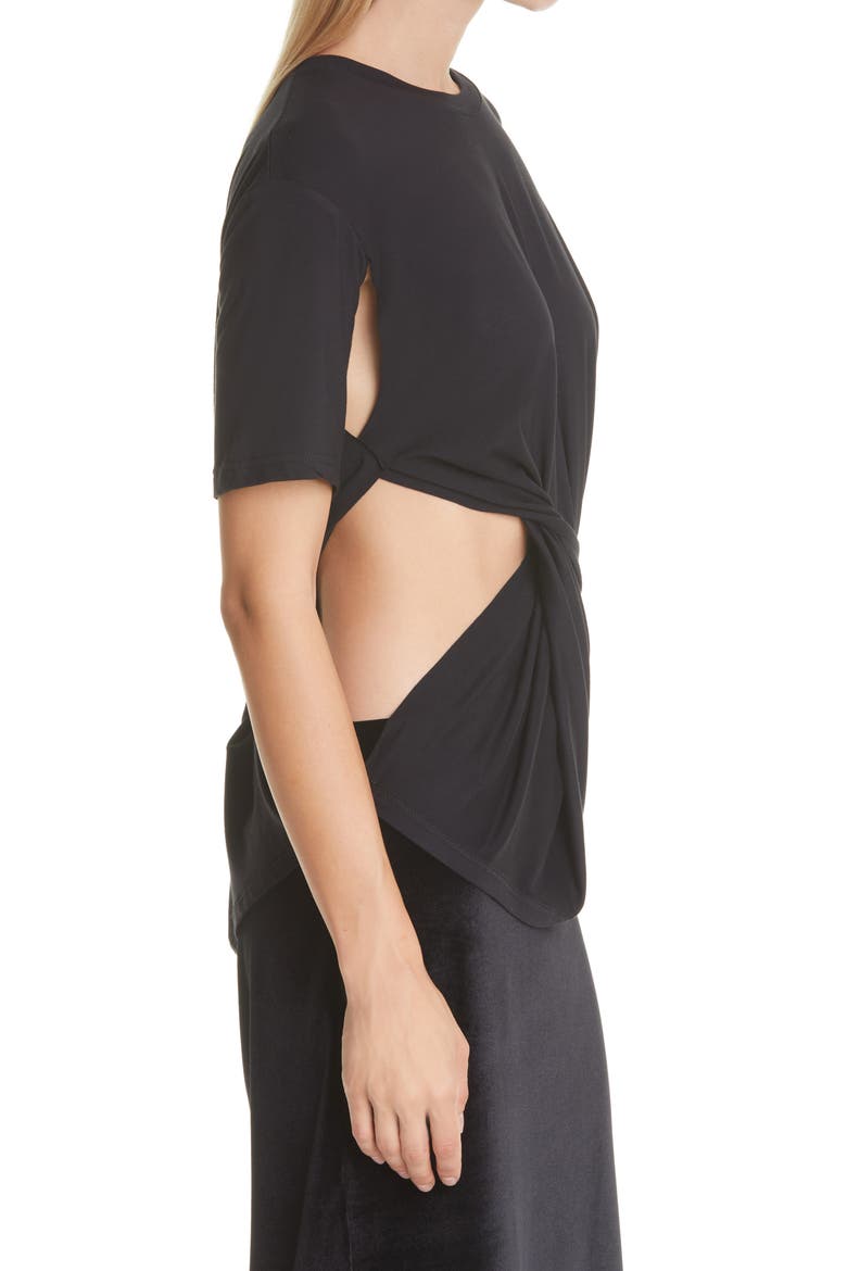 Twisted Cutout T-Shirt, Alternate, color, BLACK