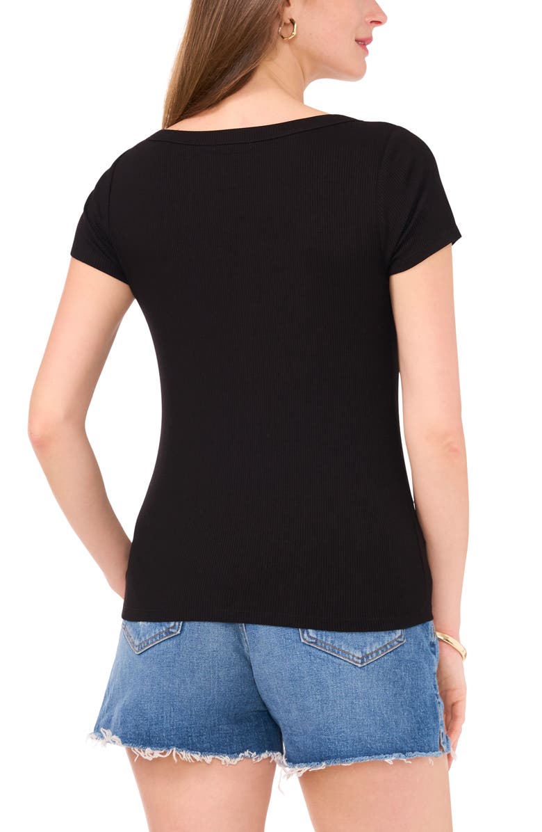 1.STATE Scoop Neck Rib Jersey Knit T-Shirt, Alternate, color, Rich Black