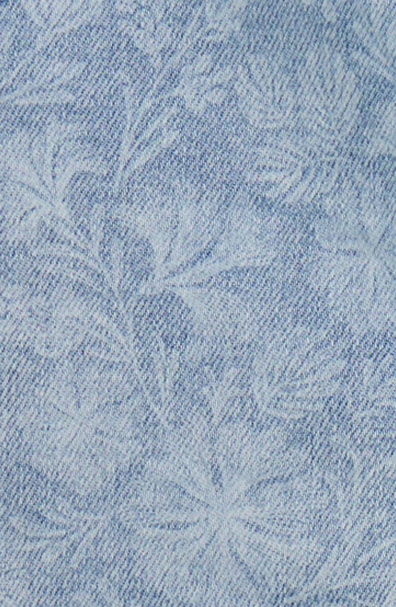 KanCan Aria Mid Rise Floral Print Denim Mini Skir, Alternate, color, Light Wash