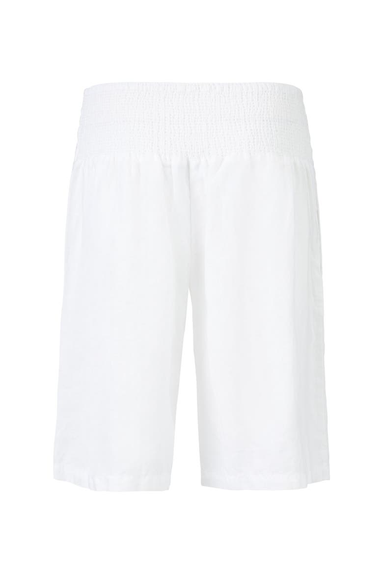 Mapinja Smock Waist Linen Shorts, Alternate, color, White