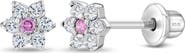 In Season Jewelry Cubic Zirconia Cluster Flower Earrings