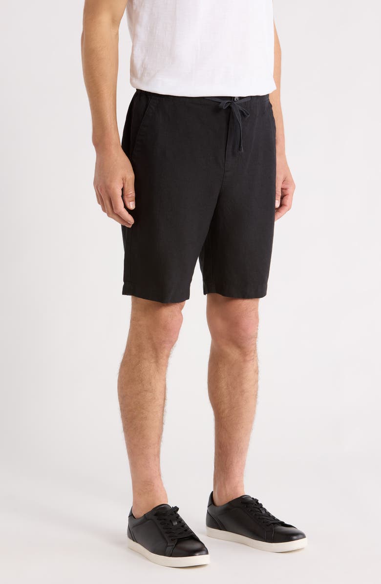 Vince Lightweight Hemp Linen Shorts, Alternate, color, Black