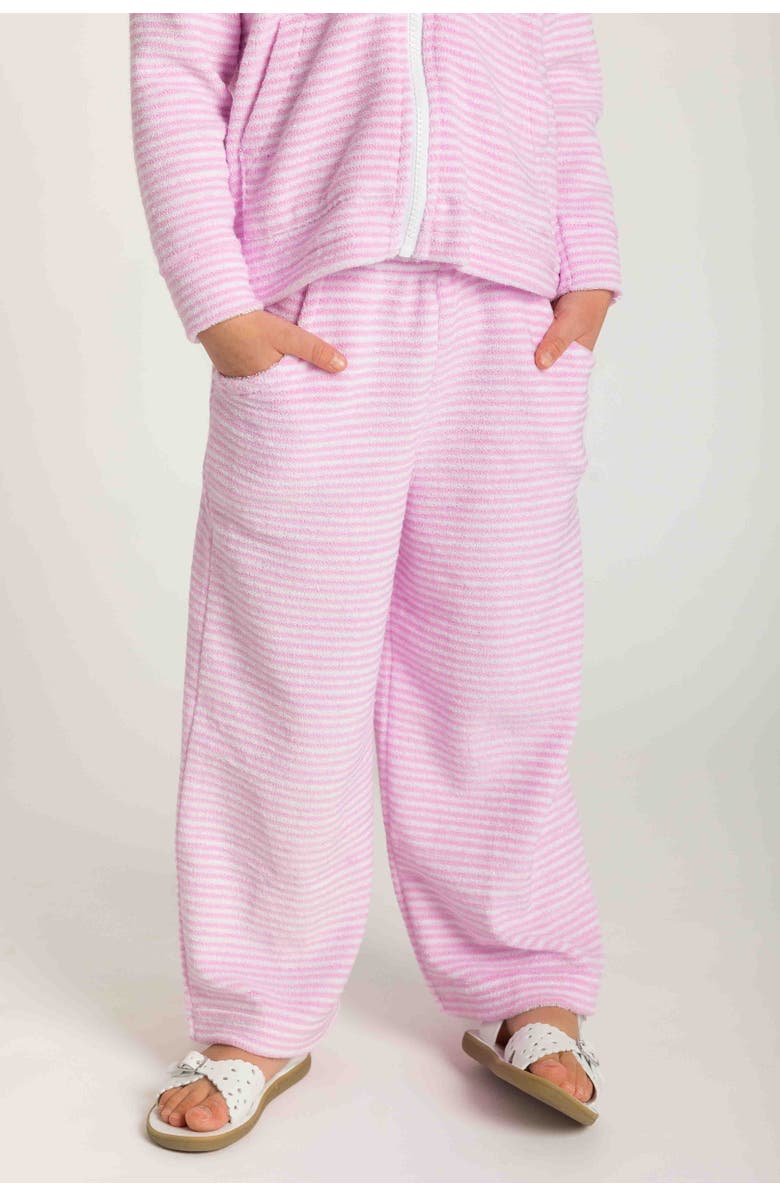 Florence Eiseman Stripe Terry Wide Leg Pant, Alternate, color, Pink/White