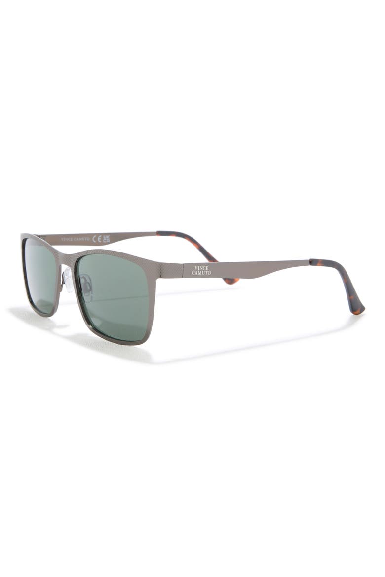 54mm Rectangular Sunglasses, Alternate, color, GUNMETAL