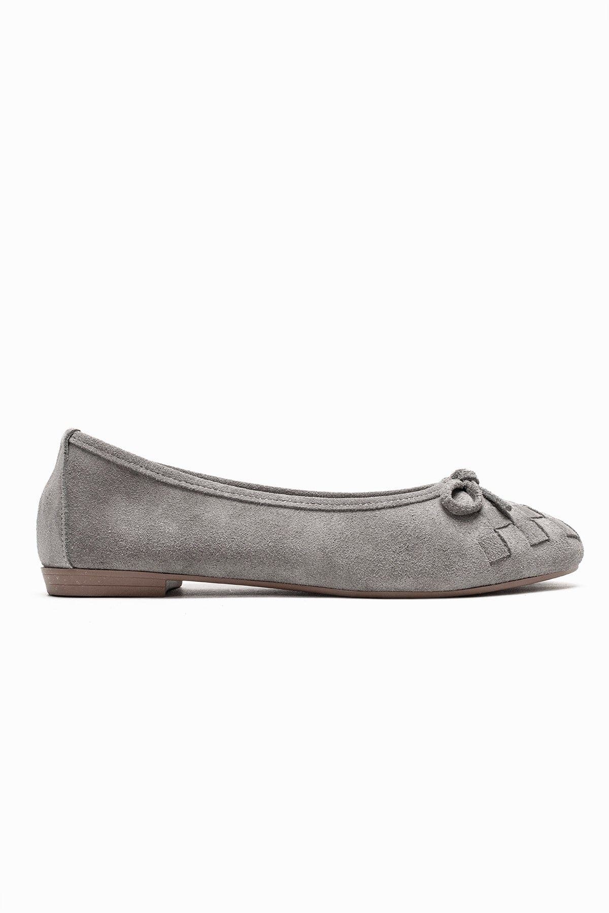 Forever & Always Shoes Nopos Leather Cap Toe Ballet Flat, Alternate, color, Grey Suede