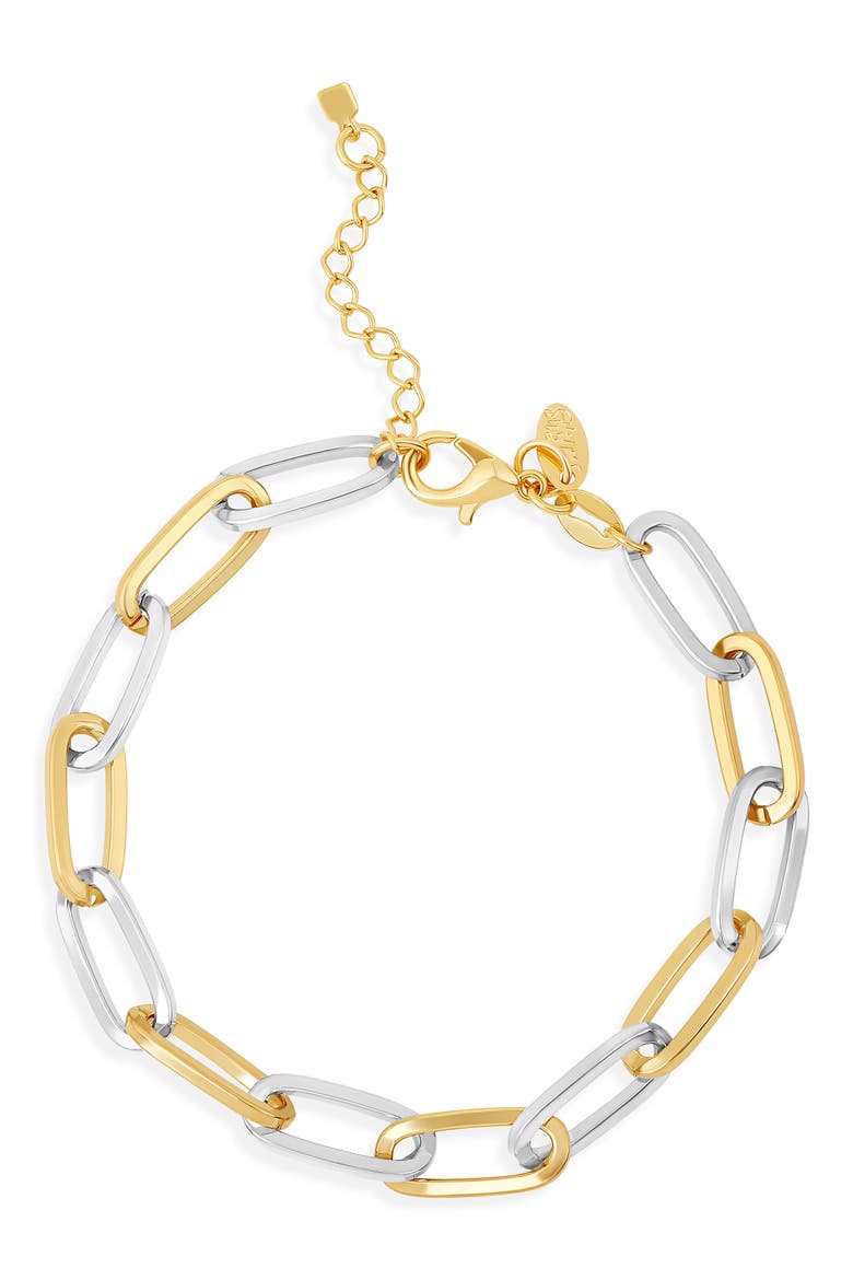 Mixed Metal Paperclip Bracelet, Main, color, SILVER GOLD