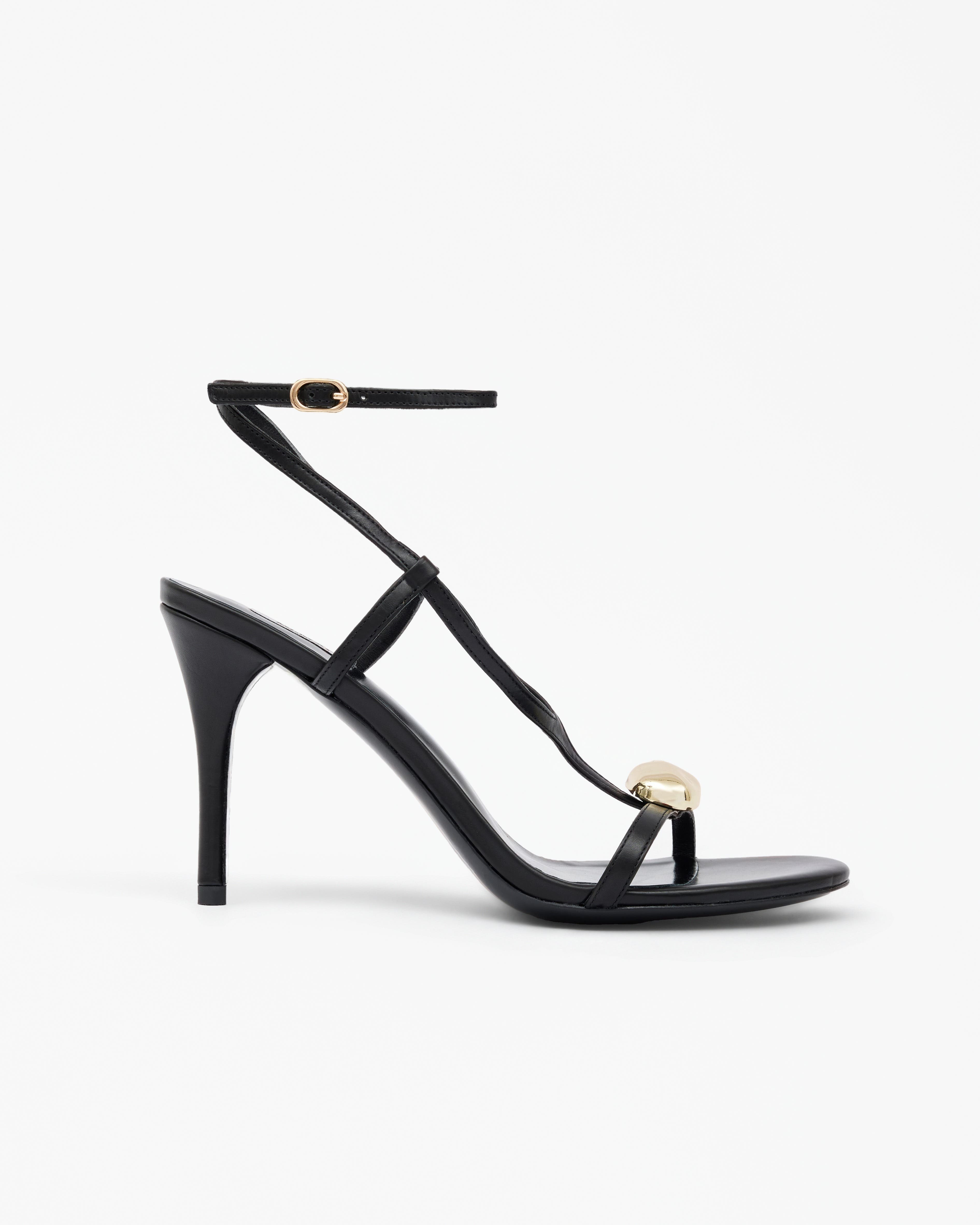 Terrence Jewel Detail Heeled Sandals, Main, color, Black