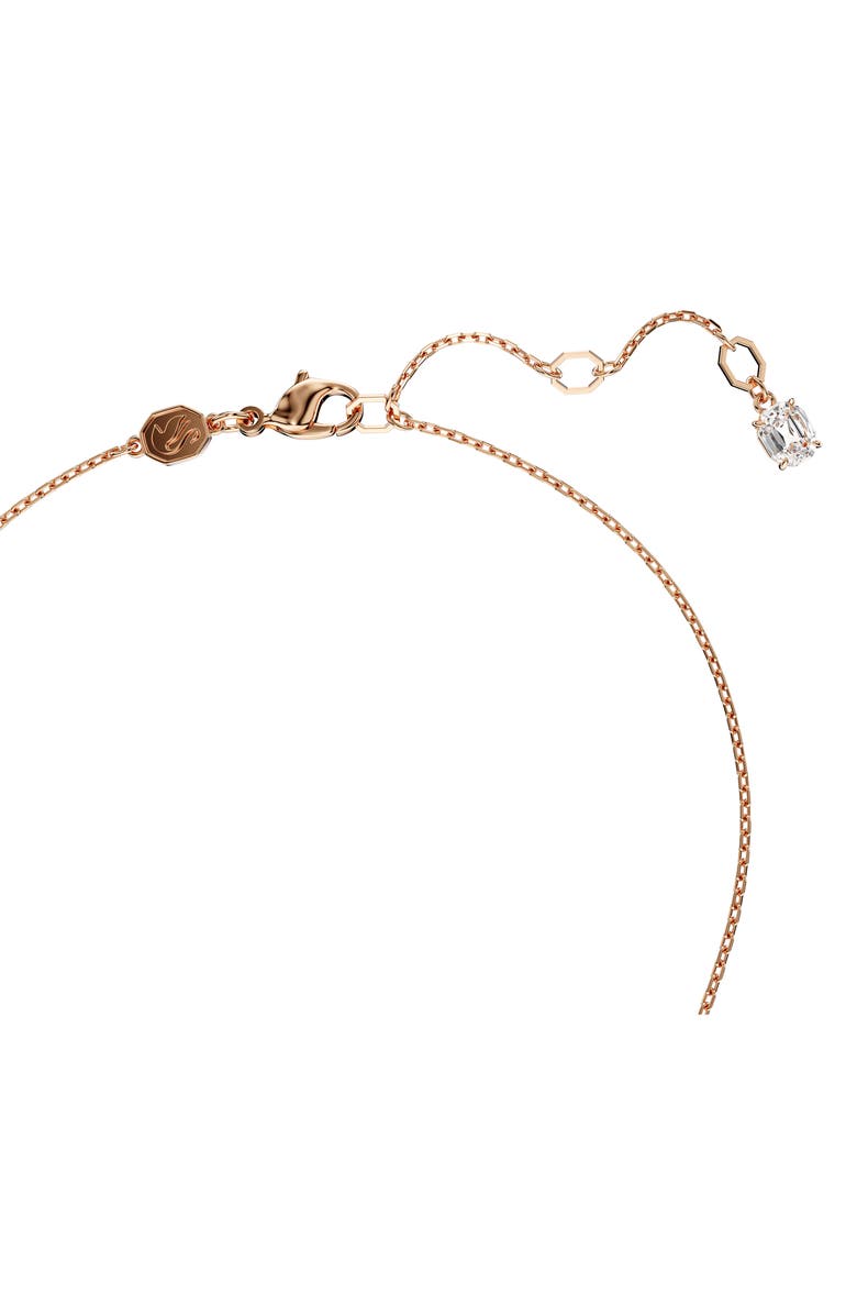 Swarovski Idyllia Crystal, Faux Pearl & Cubic Zirconia Heart Pendant Necklace, Alternate, color, Rose Gold