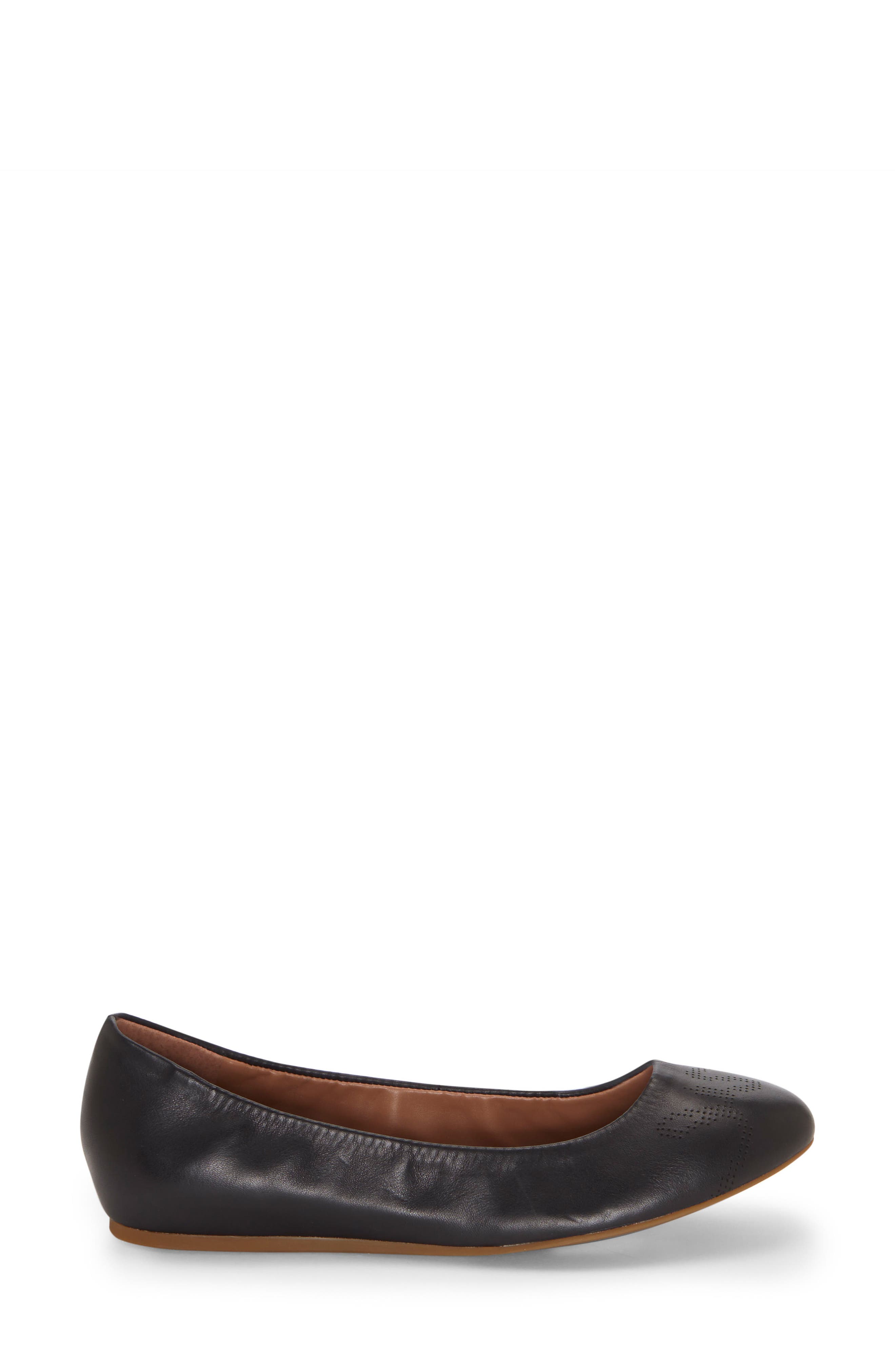 'Langston' Ballet Flat, Alternate, color, BLACK LEATHER