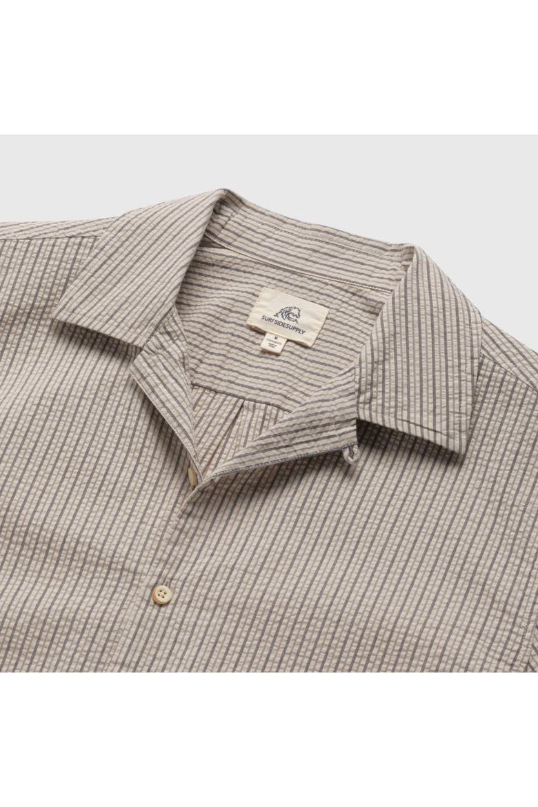 Nate Crinkle Stripe Cabana Shirt, Alternate, color, Chinchilla