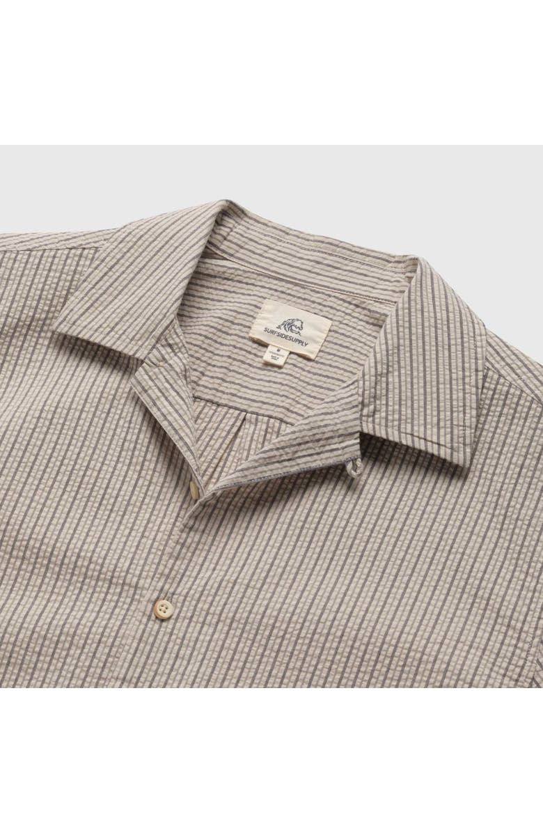 Surfside Supply Co. Nate Crinkle Stripe Cabana Shirt, Alternate, color, Chinchilla