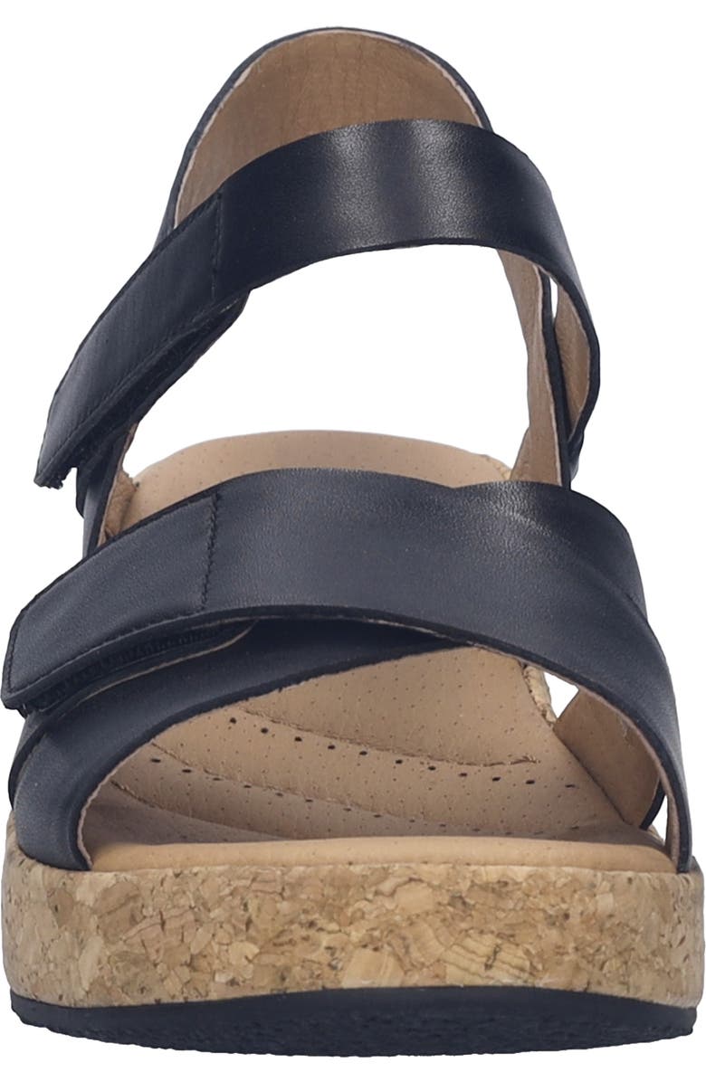 Josef Seibel Evita 03 Slingback Platform Wedge Sandal, Alternate, color, Black Leather