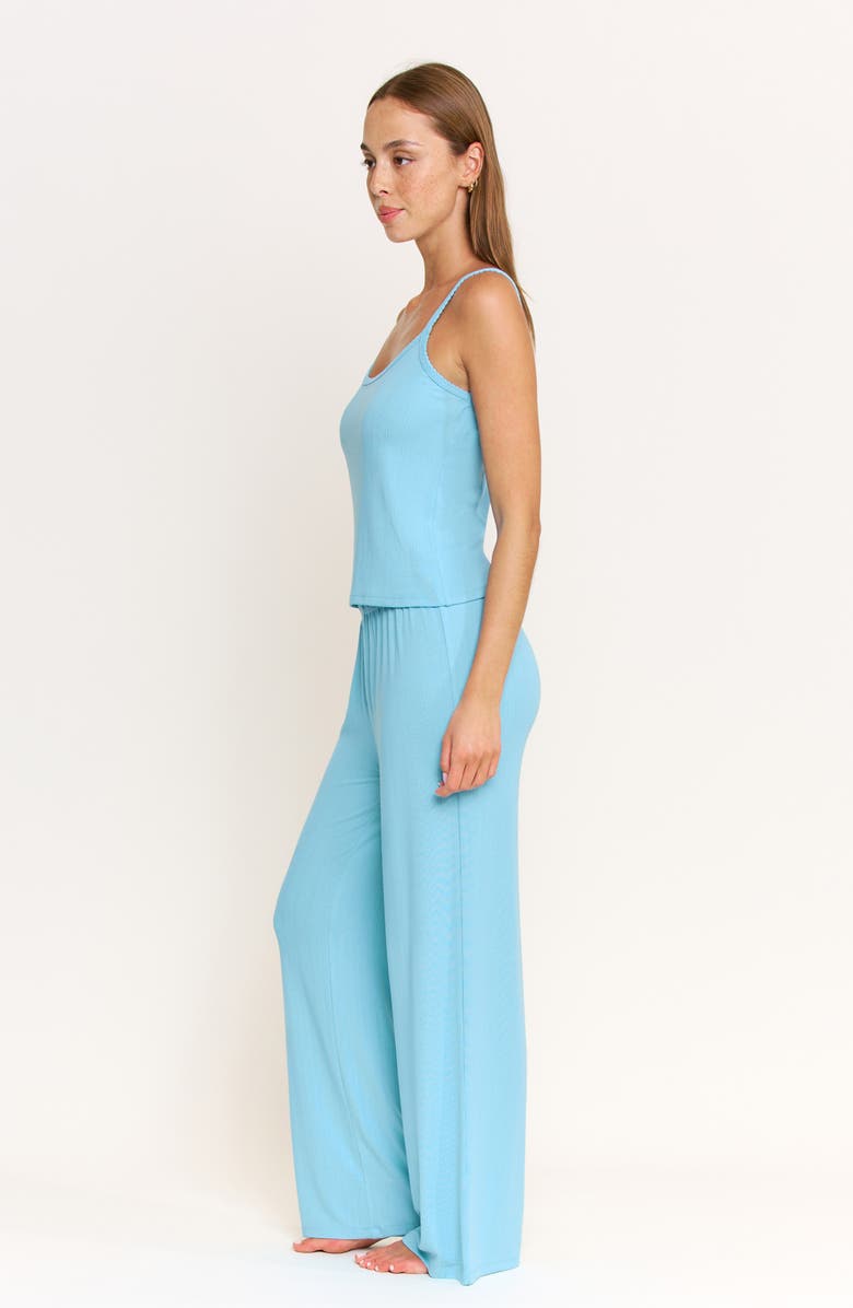 Honeydew Blissful Pointelle Pajamas, Alternate, color, Ocean