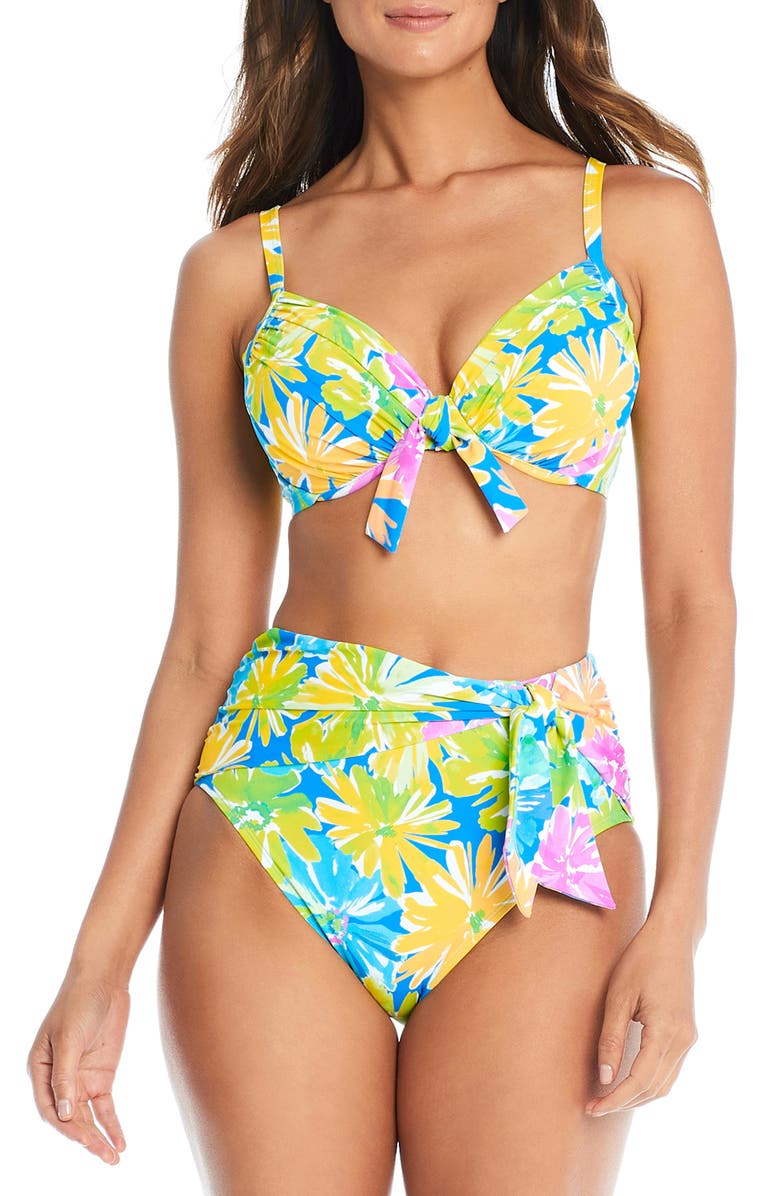 BLEU by Rod Beattie Spring it On Tie Front D-Cup Underwire Bikini Top, Alternate, color, 