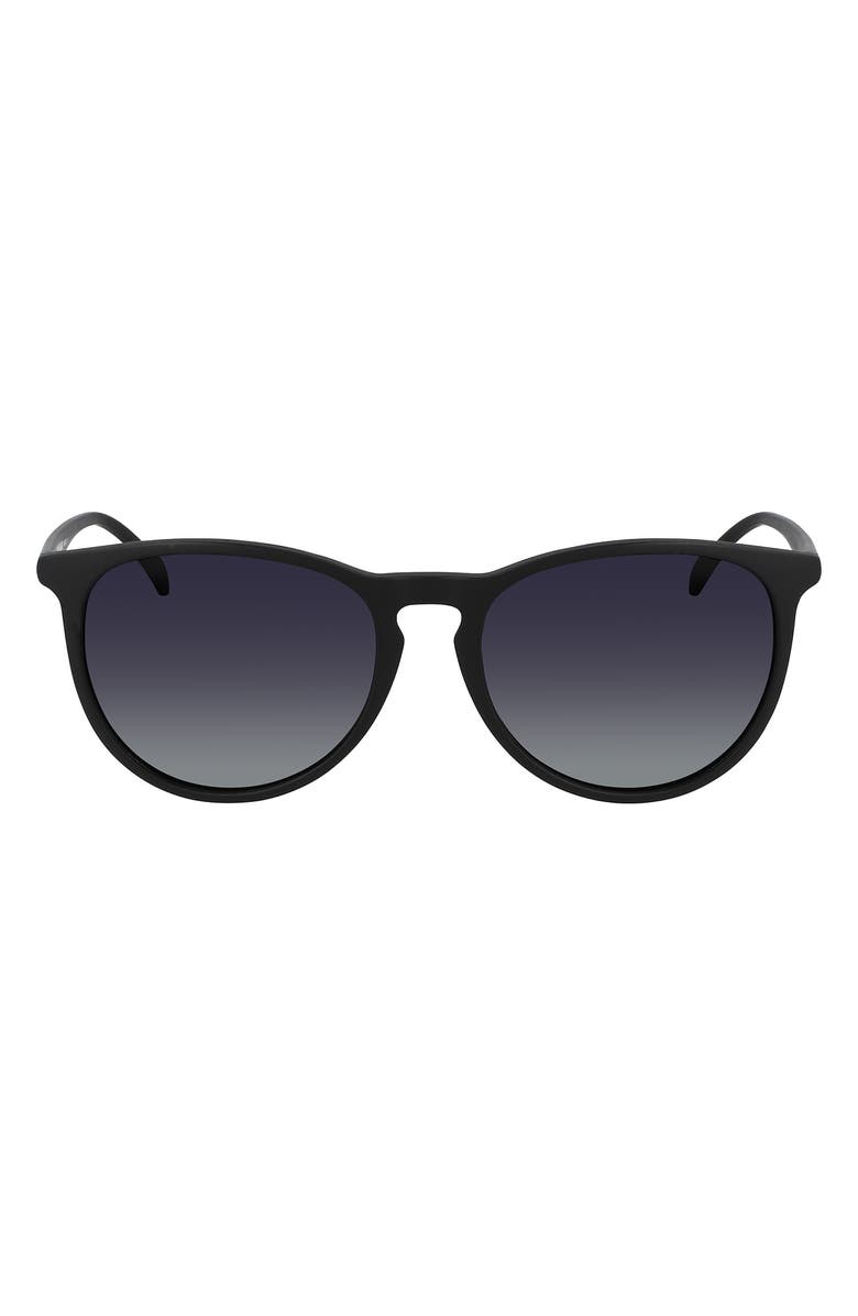 Cole Haan 55mm Vintage Round Sunglasses, Main, color, Matte Black