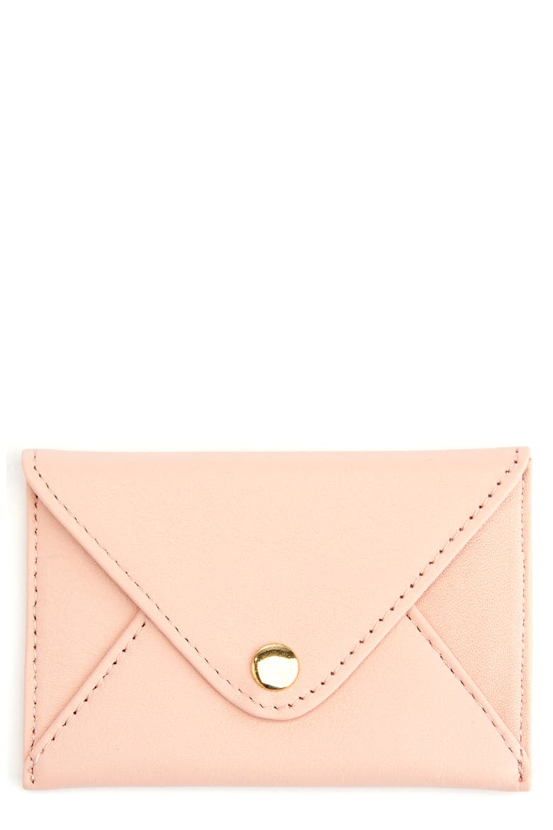 Personalized Envelope Card Holder, Main, color, LIGHT PINK - SILVER FOIL