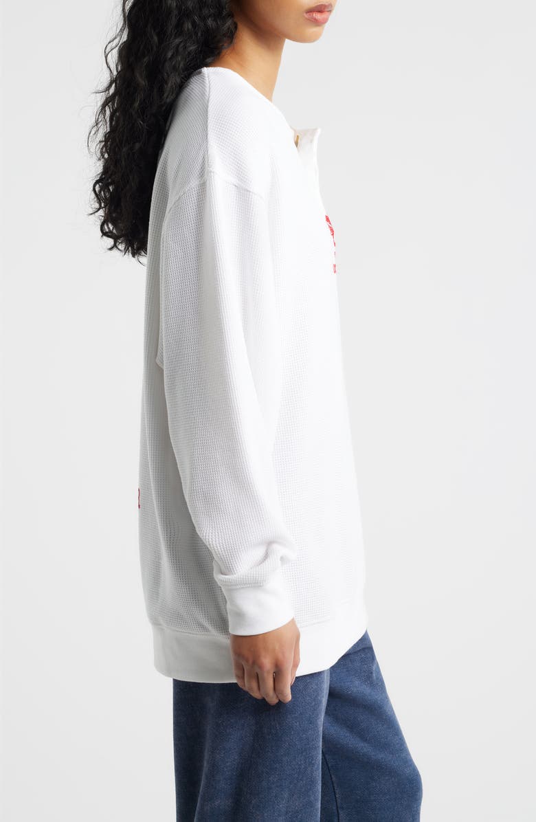 BOYS LIE Loverboy Graphic Waffle Henley, Alternate, color, White