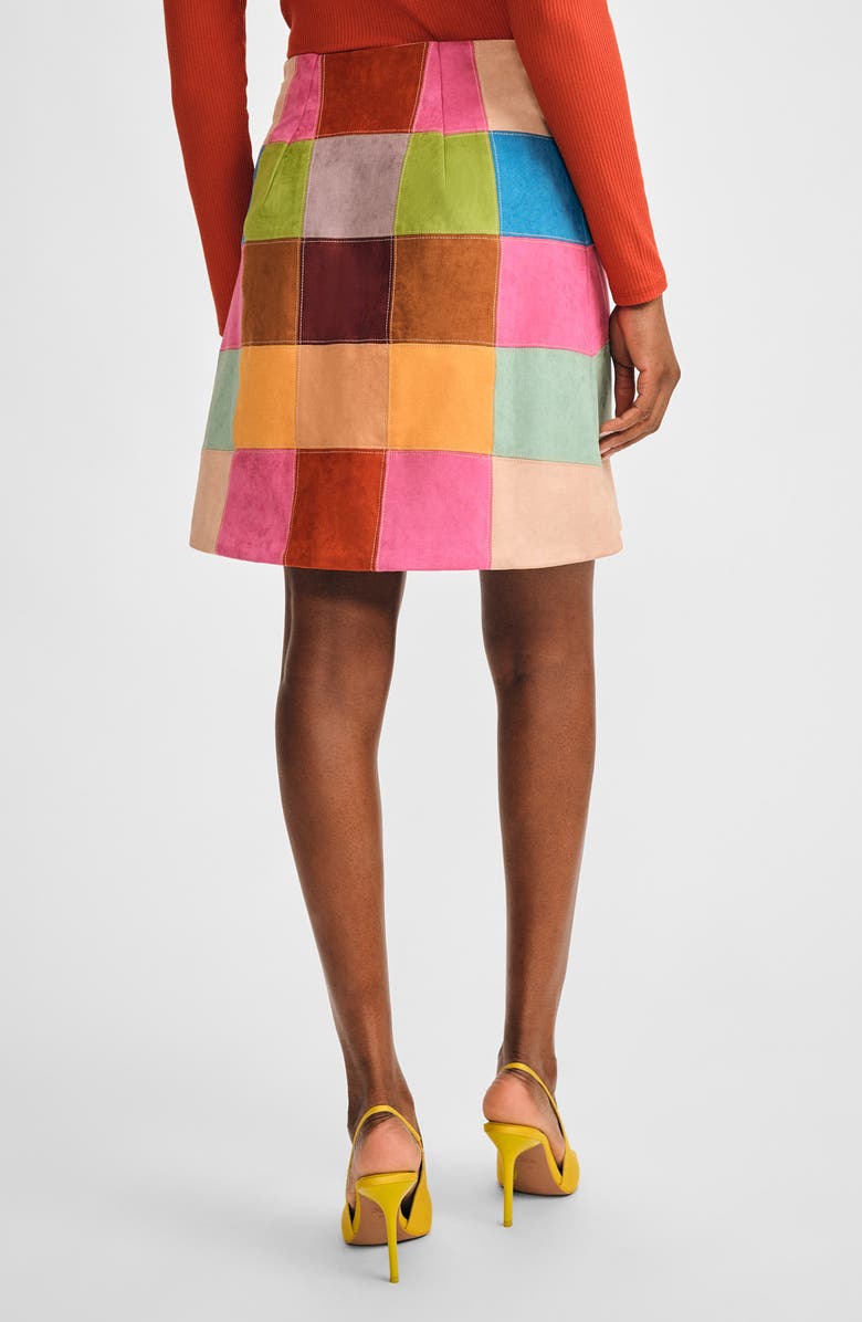 Isaac Mizrahi New York Multicolor Patchwork Skirt, Alternate, color,