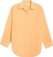 AGOLDE Sona Pinstripe Oversize Button-Up Shirt