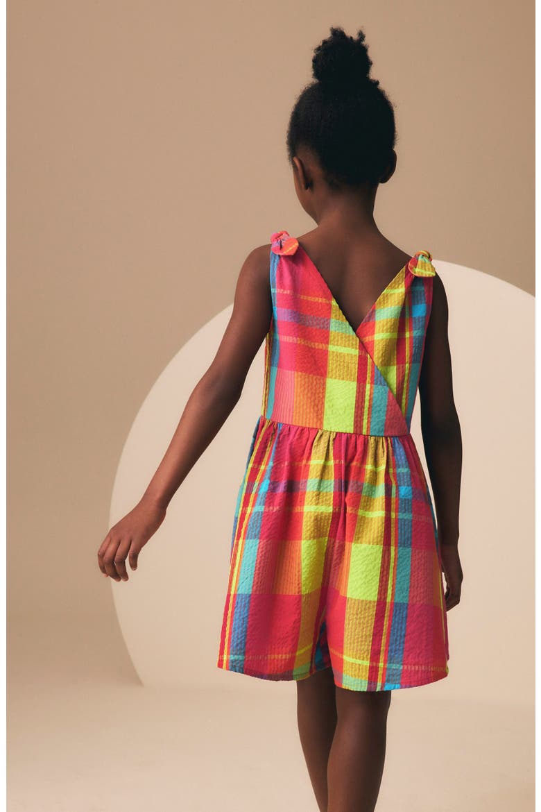 Kids' Rainbow Check Romper, Alternate, color, MULTI