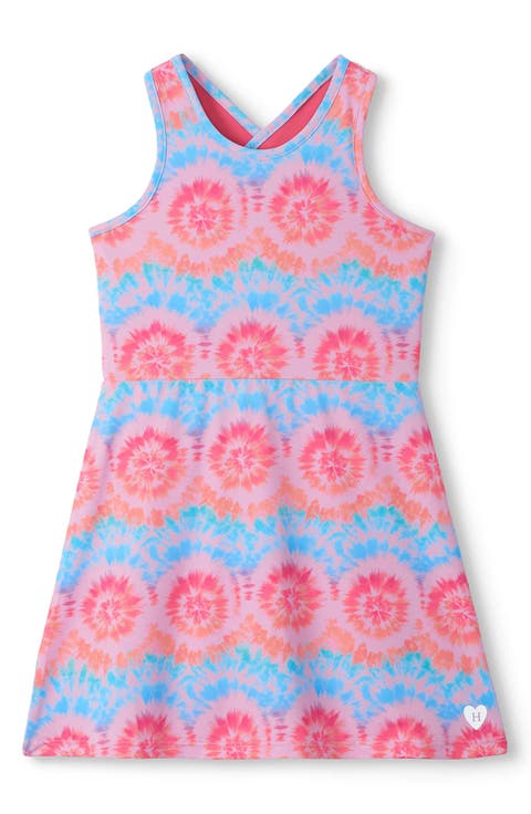 Kids' Starburst Tie Dye Active A-Line Dress (Little Kid & Big Kid)