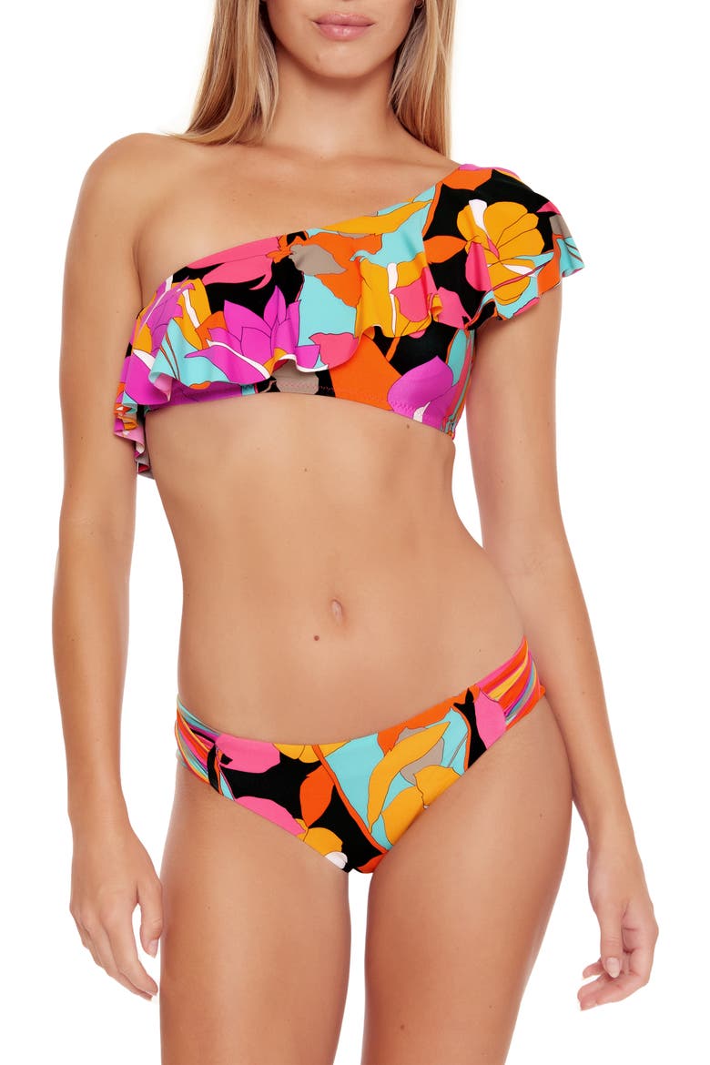 Gemini One-Shoulder Bikini Top, Alternate, color, MULTI