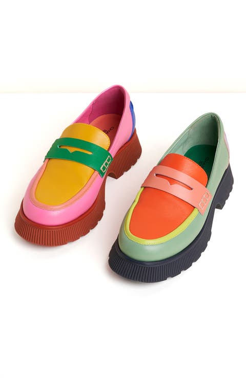 Adam Mismatched Lug Sole Penny Loafer