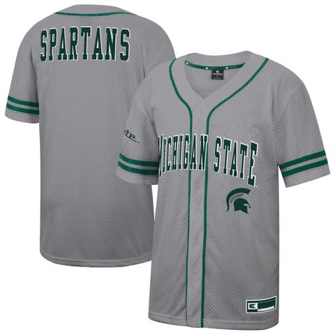 Men's Colosseum Gray Michigan State Spartans Free Spirited Baseball Jersey