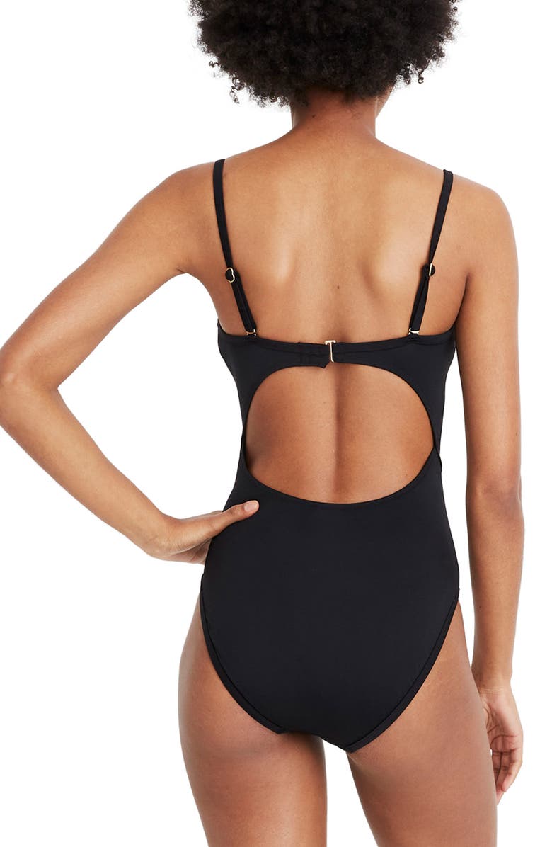 Madewell Second Wave Cutout One-Piece Swimsuit, Alternate, color, 