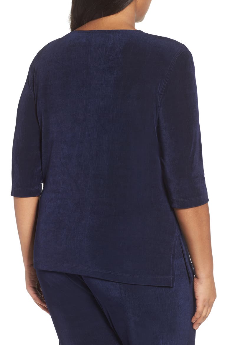 Three Quarter Sleeve Top, Alternate, color, NAVY
