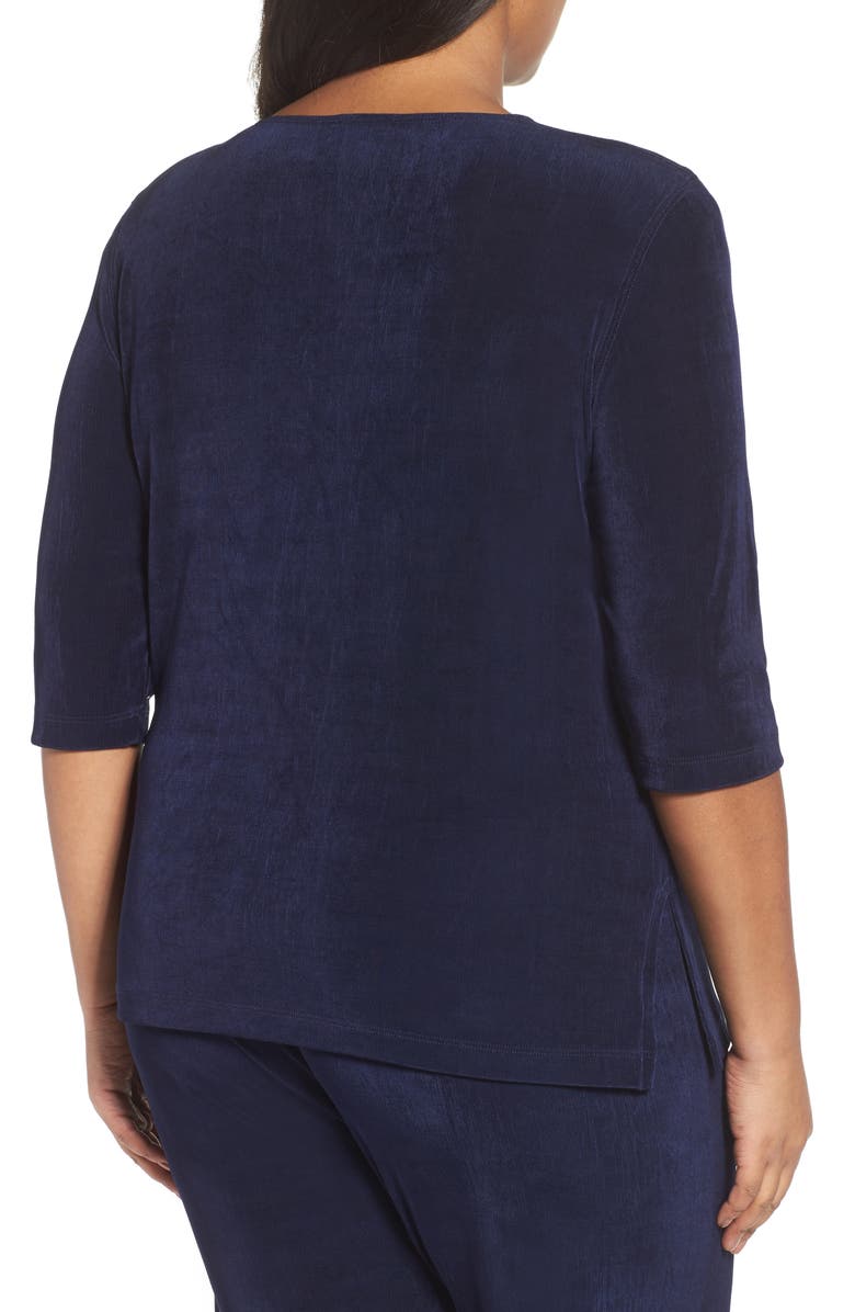 Vikki Vi Three Quarter Sleeve Top, Alternate, color, Navy