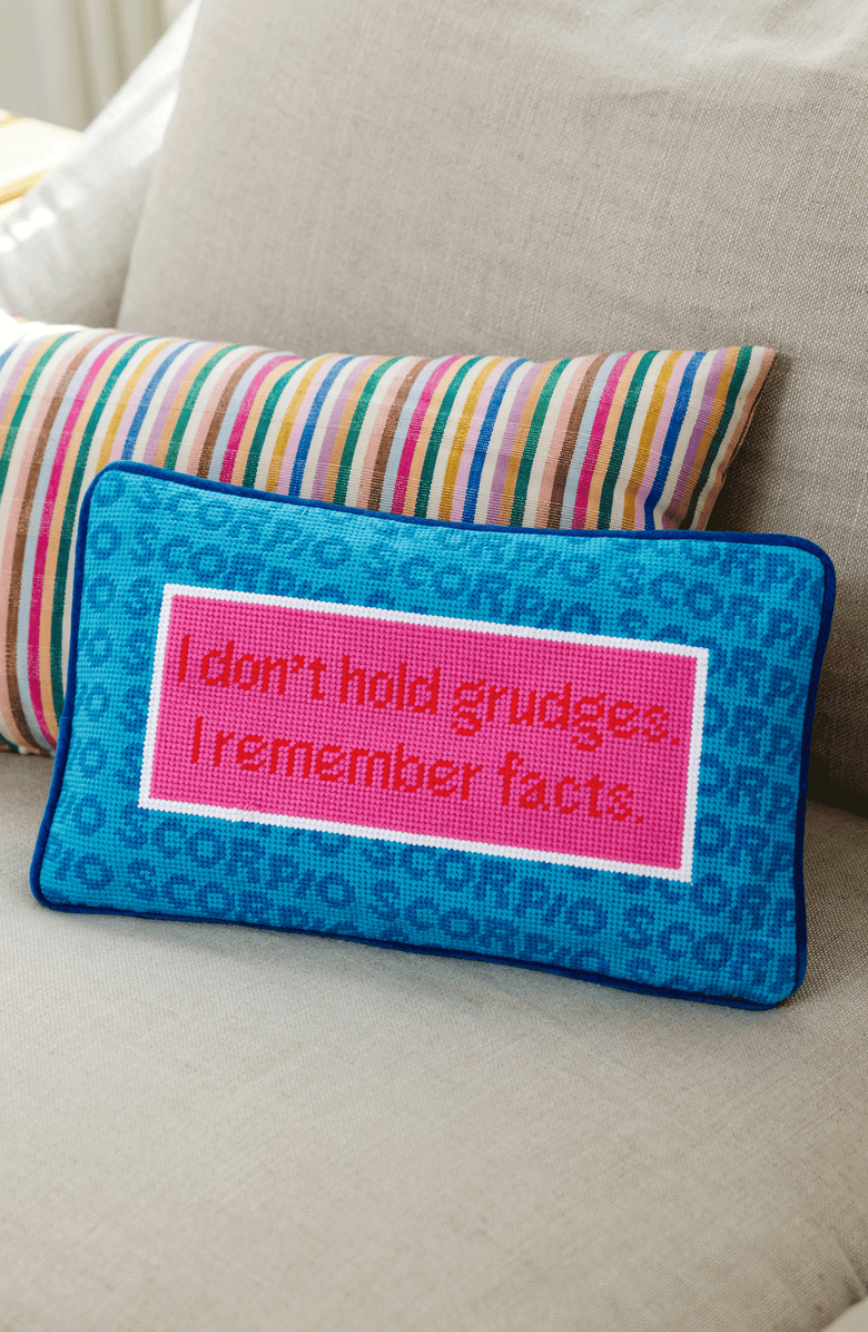 Furbish Scorpio Needlepoint Pillow, Alternate, color, Teal