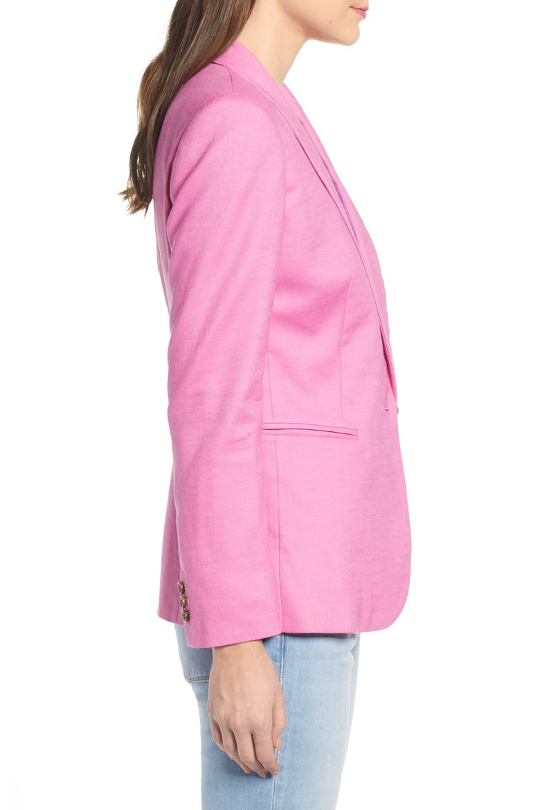 Parke Stretch Linen Blend Blazer, Alternate, color, VIVID FUCHSIA