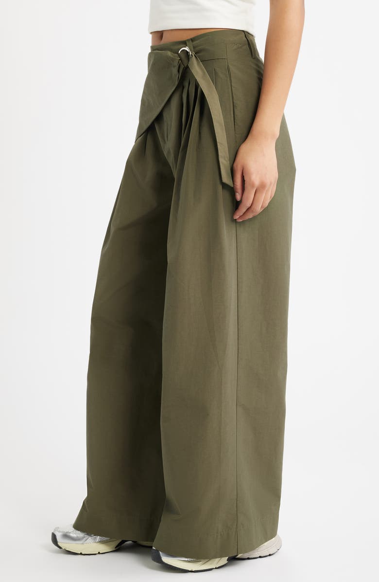 Damson Madder Fabia Pleated Wide Leg Pants, Alternate, color, Khaki