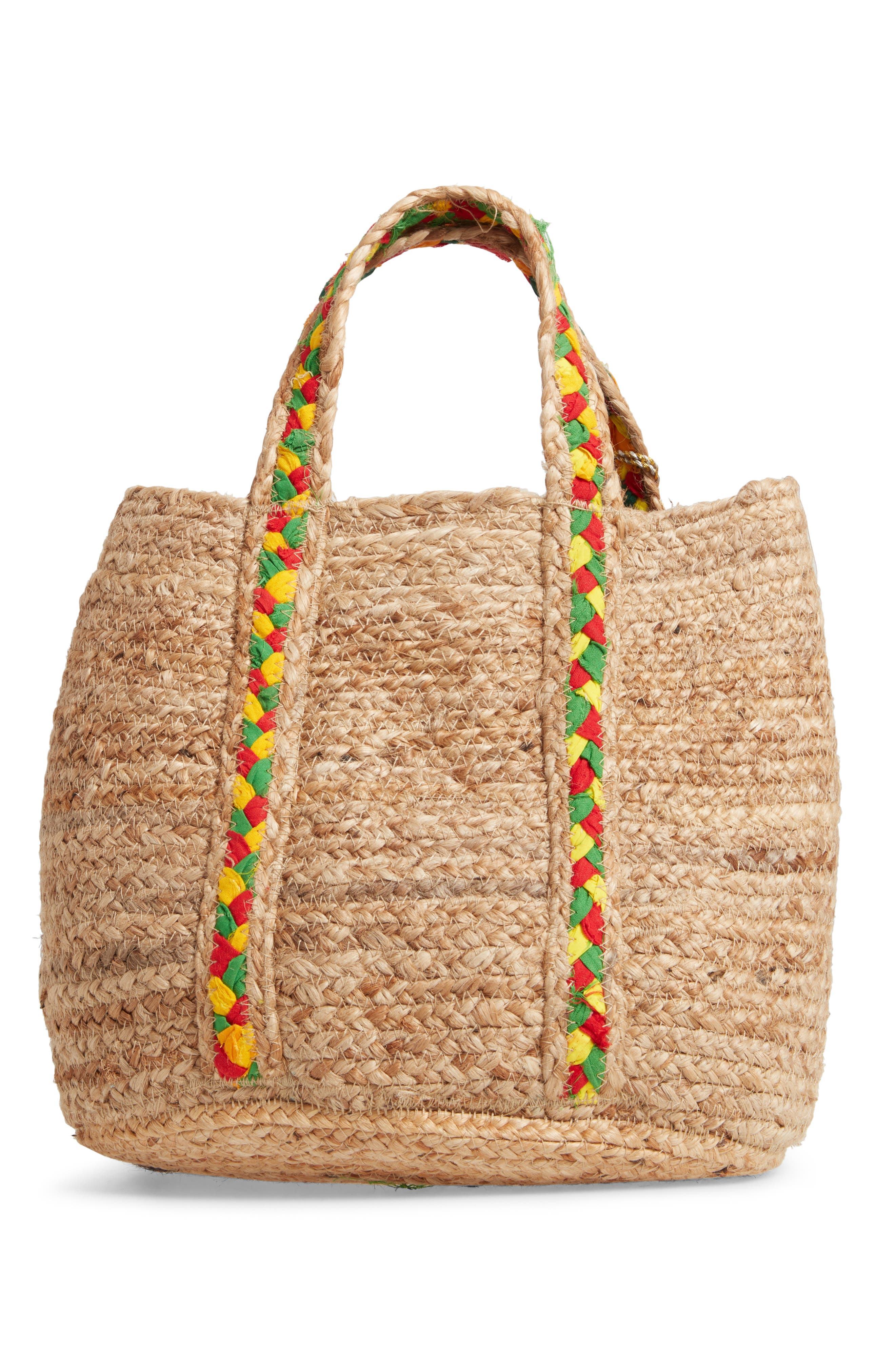 Bangie Woven Tote, Alternate, color, BEIGE/ MULTI