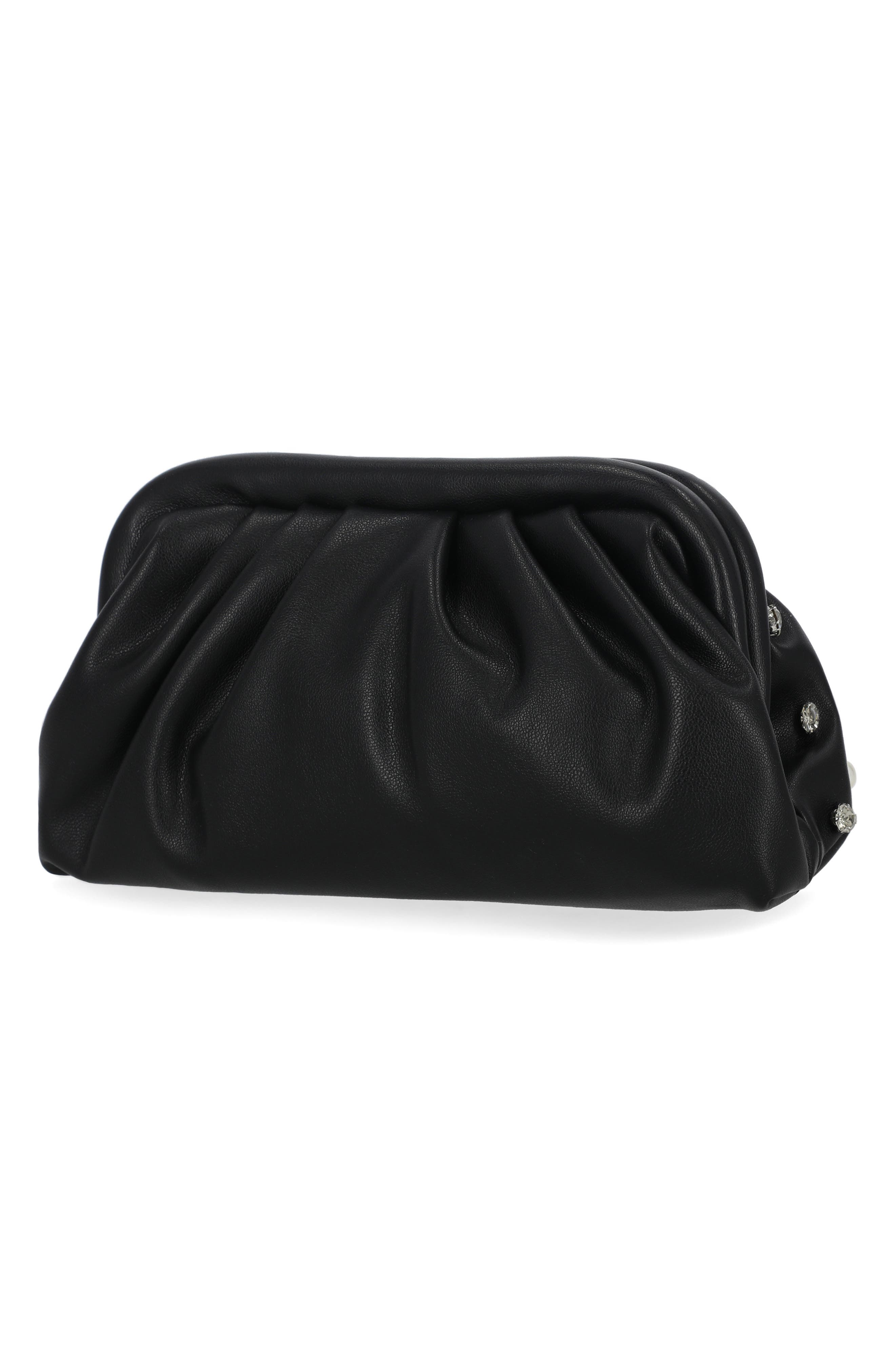 Jessica McClintock Violetta Studded Clutch, Alternate, color, Black