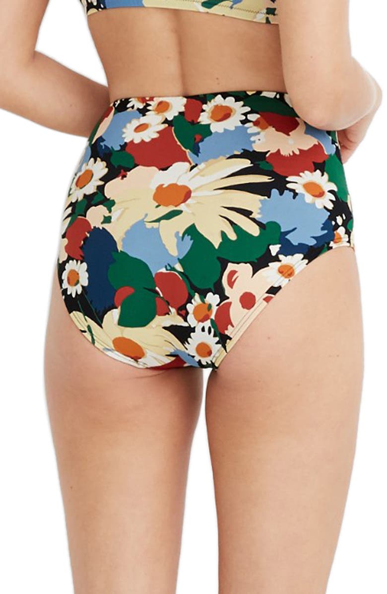 Madewell Second Wave Retro High-Waisted Bikini Bottoms, Alternate, color,