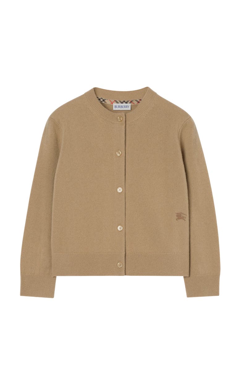Burberry Cashmere Cardigan, Main, color, Flax Beige