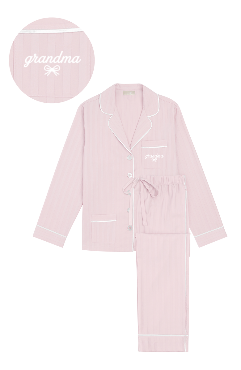 KIP Grandma Cotton Pajama Set, Alternate, color, Pink Peony
