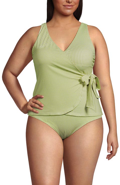 Chlorine Resistant Side Tie V-neck Tankini Swimsuit Top