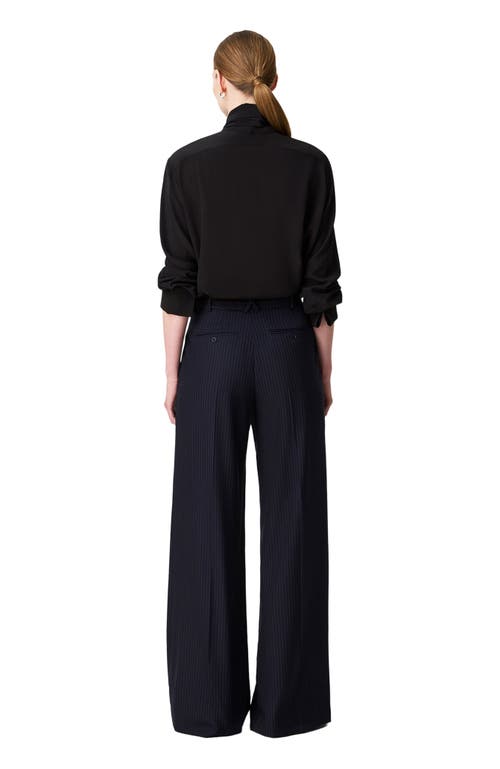 Another Tomorrow Signature Bow Blouse In Black