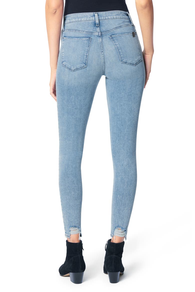 The Charlie High Waist Ripped Hem Ankle Skinny Jeans, Alternate, color, PARADOX