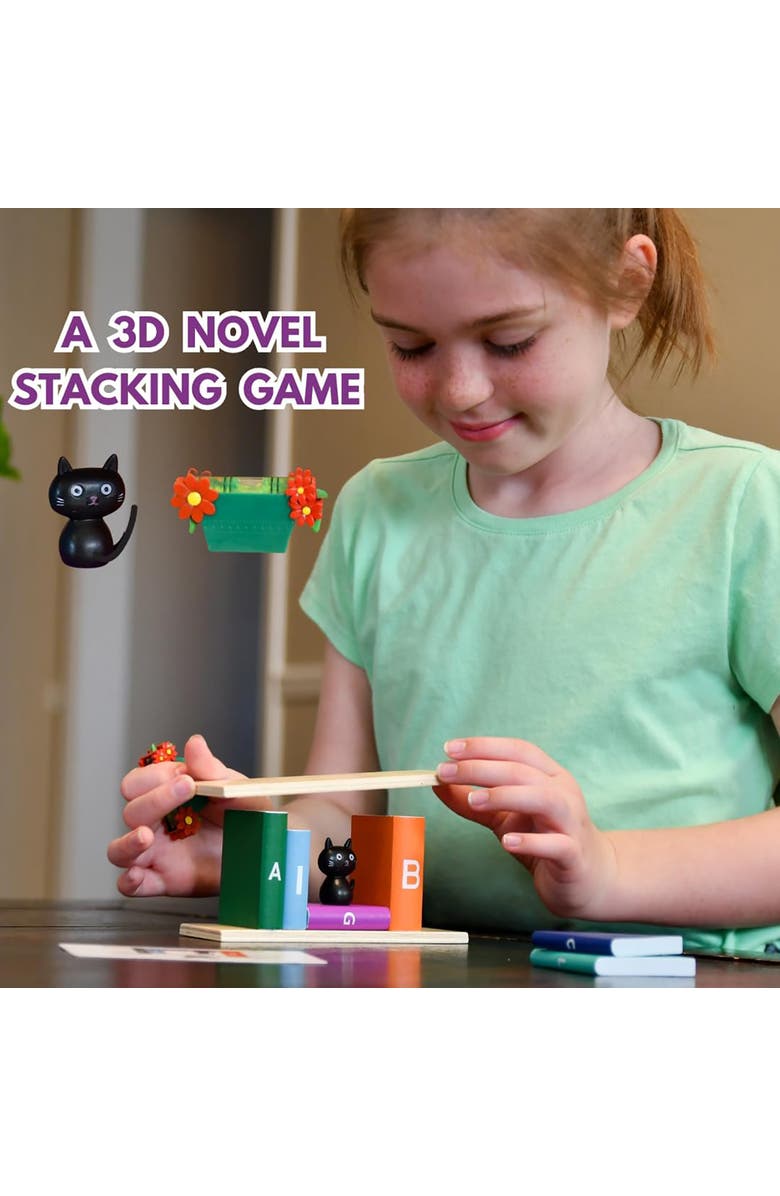 FoxMind Games By The Book A Novel Stacking Puzzle, Brainteaser, Alternate, color, Multicolored