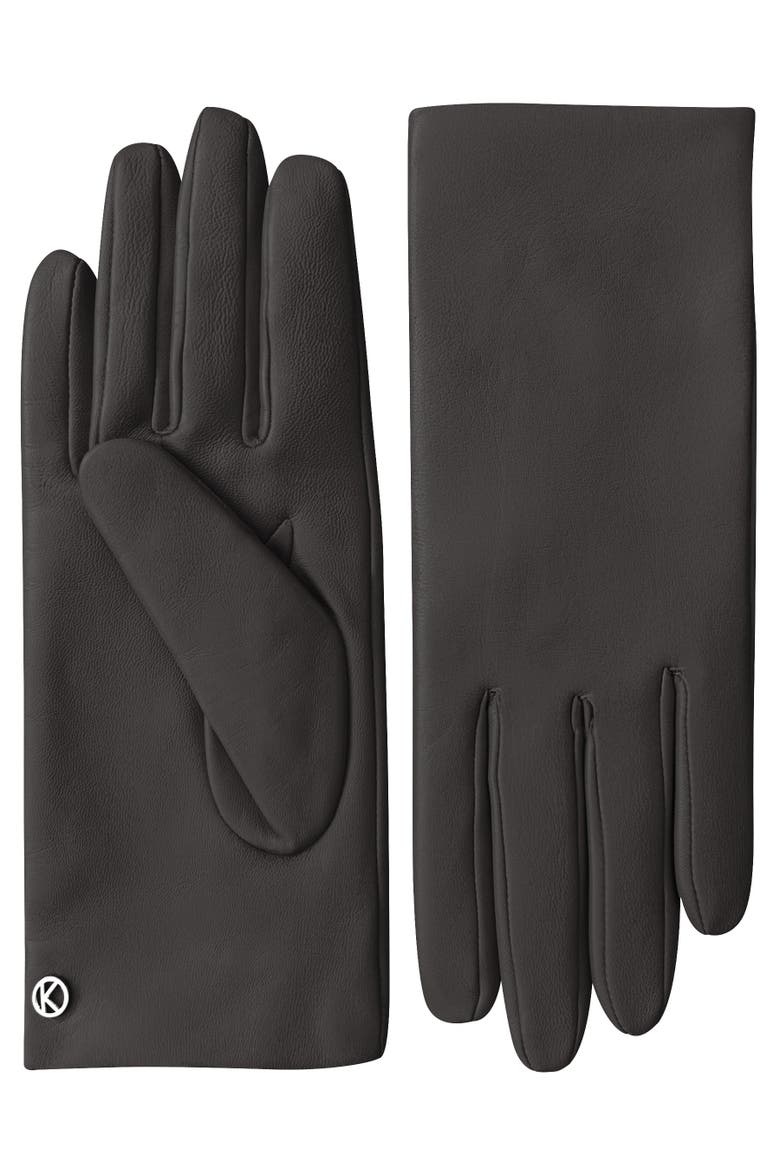 Extra Long Premium Lamb Leather Touchscreen Gloves Style with Cashmere Lining, Alternate, color, black