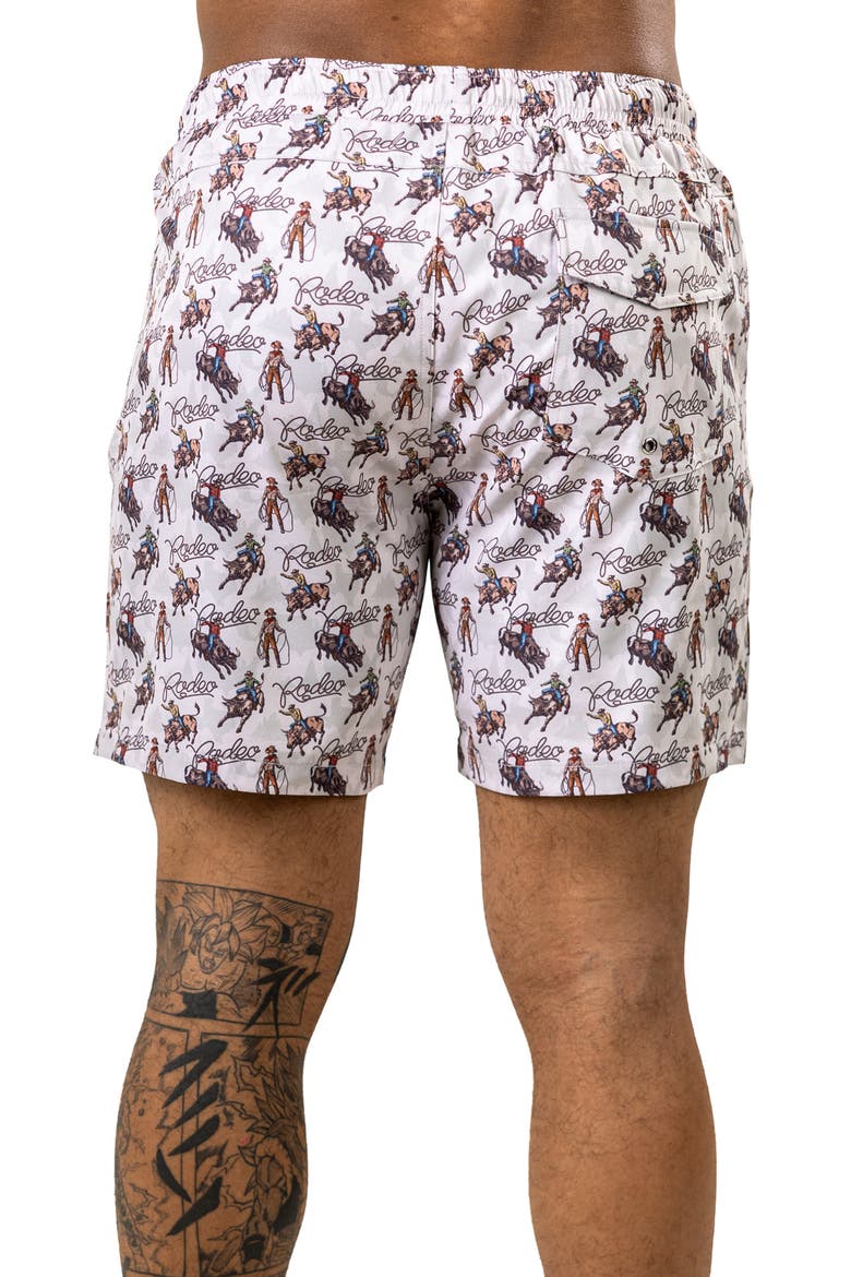 Marthyr Swim Trunks, Alternate, color, BROWN