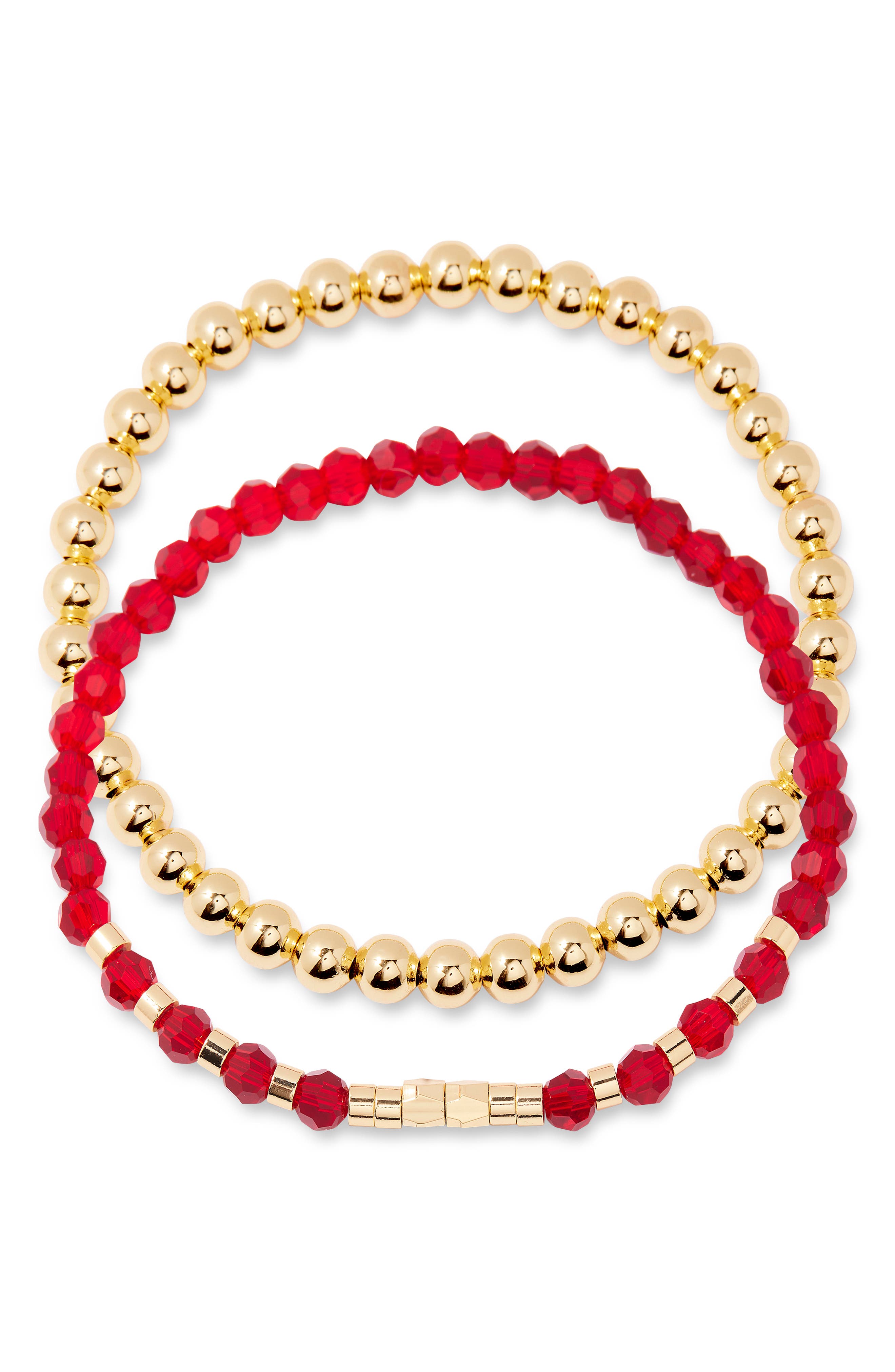 Brook and York Makenna Set of 2 Birthstone Beaded Stretch Bracelets