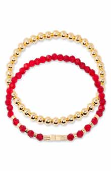 Makenna Set of 2 Birthstone Beaded Stretch Bracelets