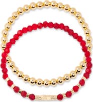Brook and York Makenna Set of 2 Birthstone Beaded Stretch Bracelets