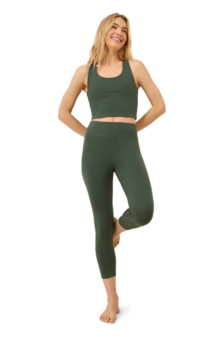 On the Go-To Crop Tank Made with Organic Cotton, Alternate, color, Pine Green