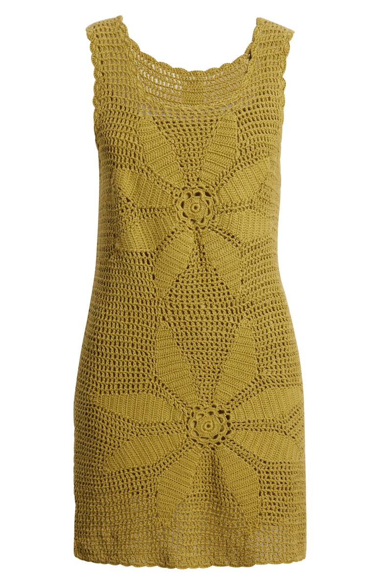 Cleobella Noelani Crochet Minidress, Alternate, color, Moss